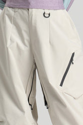 Women's Off White Lightweight Breathable Baggy Snow Pants